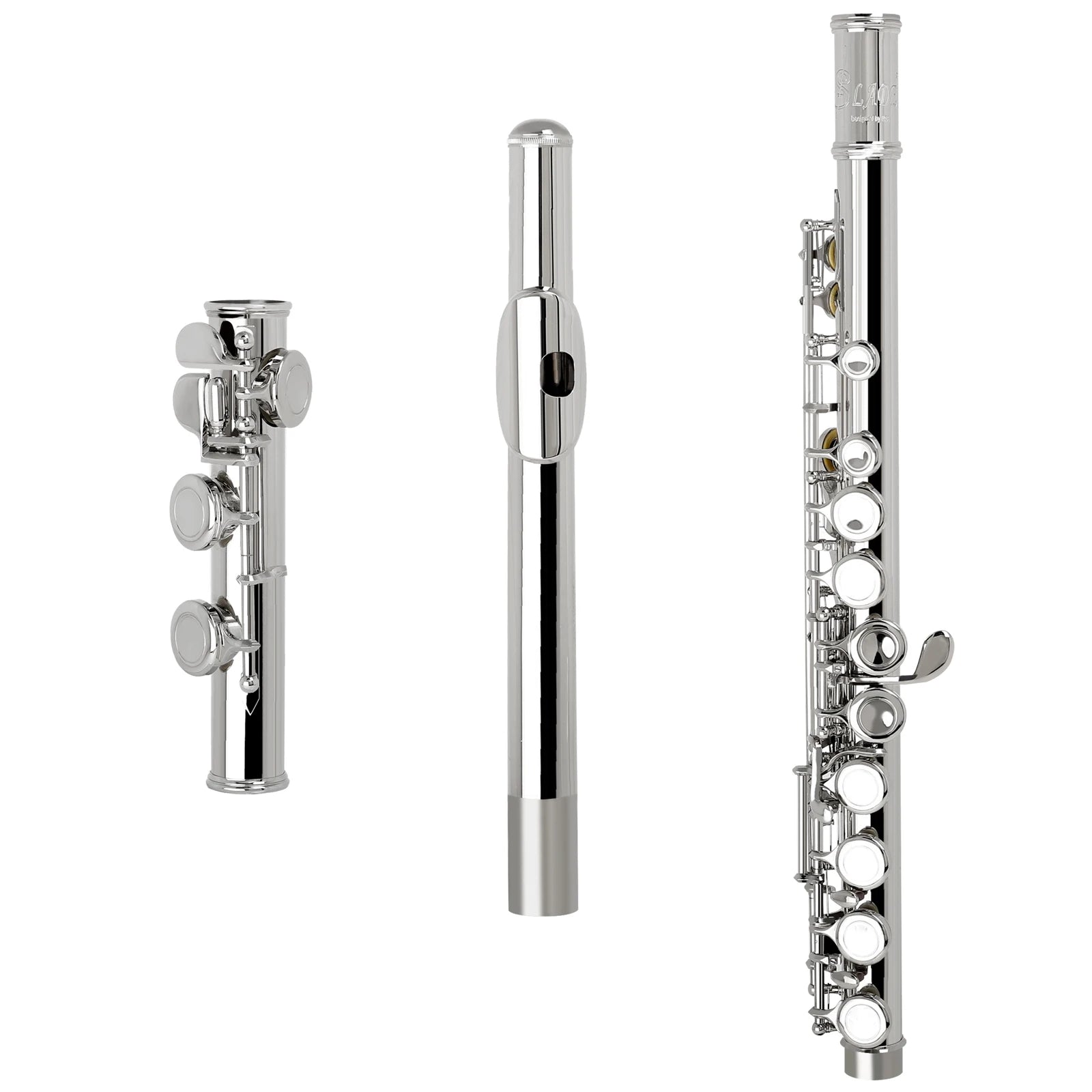 Professional 16-Key Closed-Hole C Transverse Flute – Silver-Plated Nickel-Silver Keys, Case & Cleaning Kit