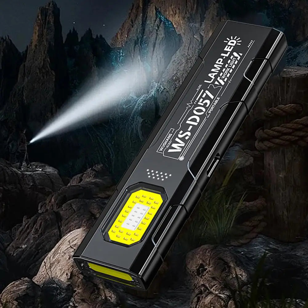 USB-C Rechargeable 550LM LED Mini Keychain Flashlight with Magnet – Portable Pocket Torch & Flood Work Light for Emergency