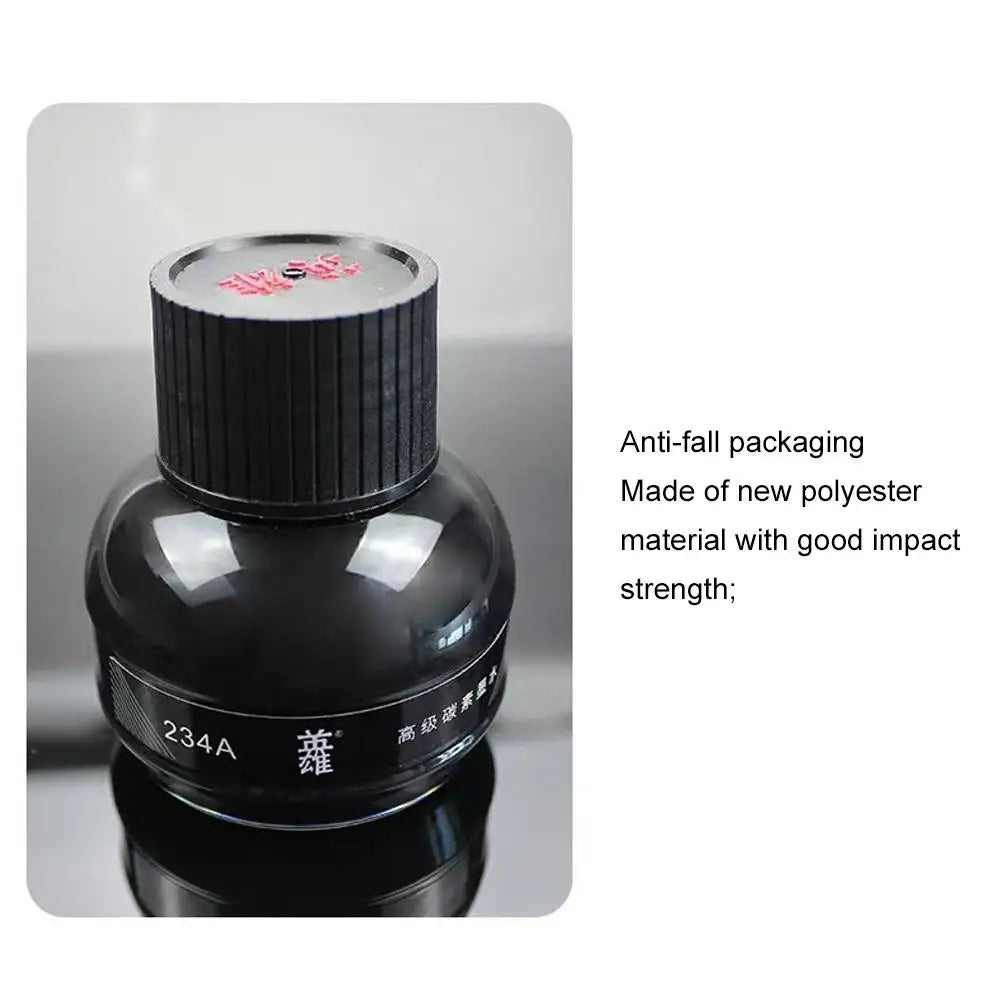70ml (2.37 fl oz) Fountain Pen Ink Bottle - Black Ink for Calligraphy, Refilling & Smooth Writing