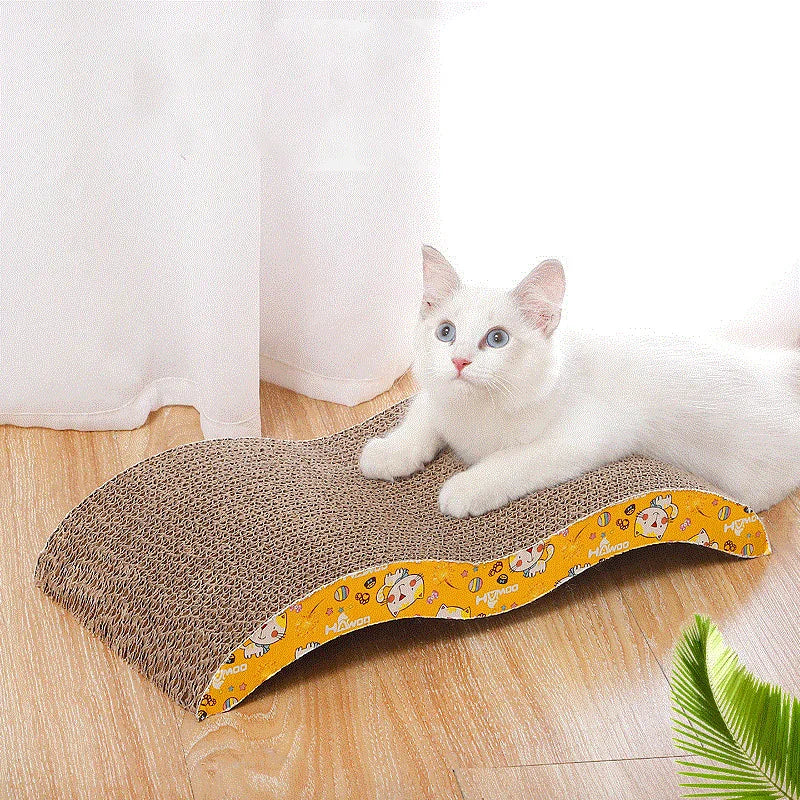 Corrugated Cardboard Cat Scratcher – Double-Sided Catnip Scratch Board for Sofa, Bed & Cushion