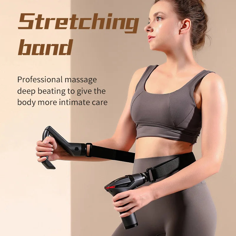 Long-Handle Deep Tissue Massage Gun – Percussion Muscle Relaxation, 12-Speed Rechargeable with USB-C