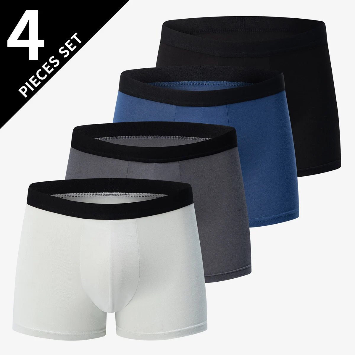 4/5-Pack Men's Printed Boyshort Swim Trunks – Comfortable Plus-Size Beach & Swim Shorts