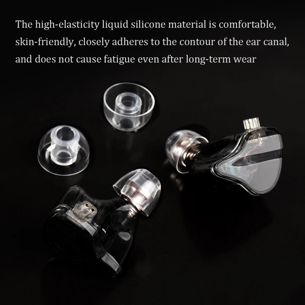 Transparent Liquid Silicone Ear Tips — Soft Noise-Isolating Earbuds Eartips for Earphones