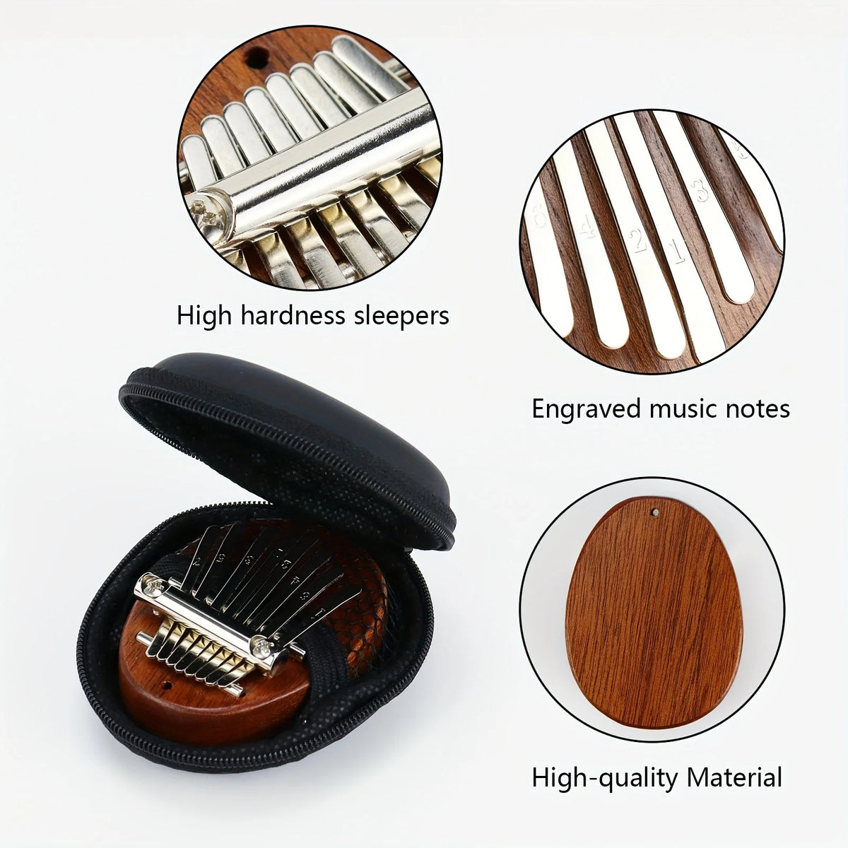 8-Key Mini Kalimba Thumb Piano Pendant Portable Thumb Piano Necklace Musical Gift