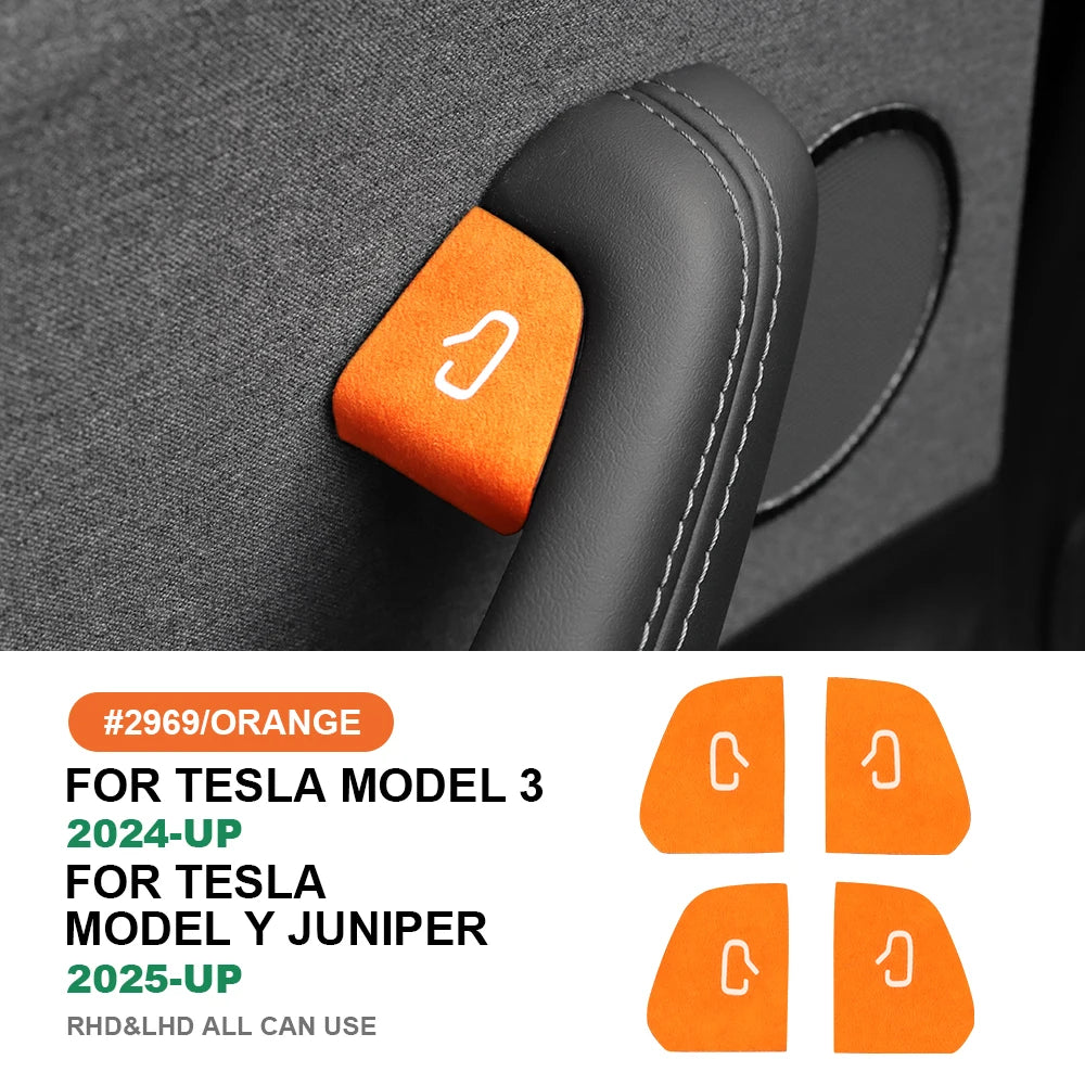 Premium Italian Alcantara Suede Door Switch Trim Cover - Interior Car Accessories (4-Pack)