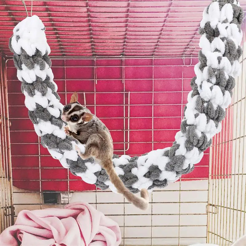 Small Pet Cotton Rope Climbing Toy for Rats, Hamsters, Guinea Pigs & Sugar Gliders — 60cm (23.6in) Durable Hanging Chew Toy
