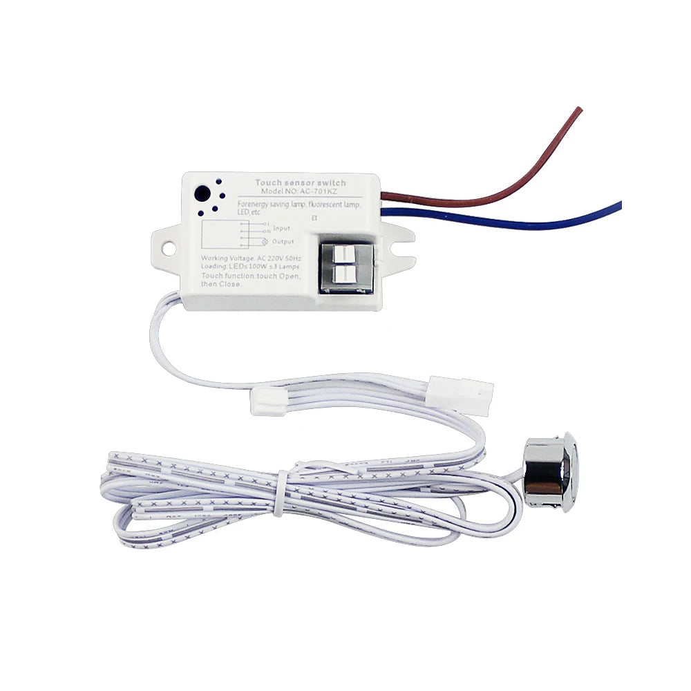 220V Detachable Touch Sensor Cabinet Switch 100W Hand-Wave Motion Control for Home Automation