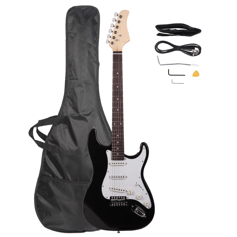 Rosewood Fingerboard Electric Guitar - 25.5" (648 mm) Scale, 22 Frets - Black/White