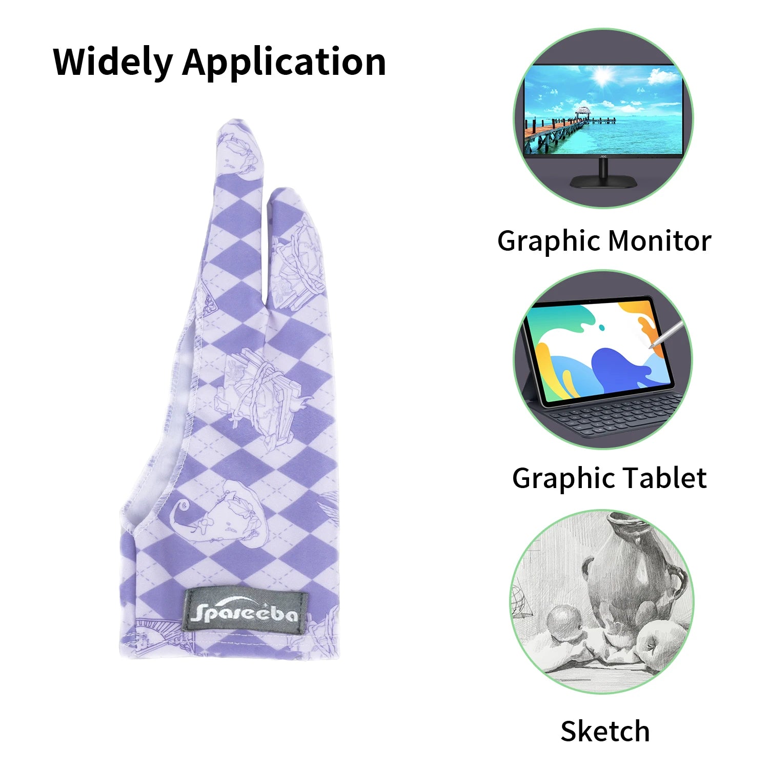 Two-Finger Drawing Glove for Graphics Tablets & Touchscreens – Sweatproof Artist Glove, Animal Print, Ambidextrous (S, M)