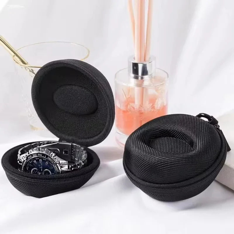Portable EVA Single Watch Travel Case - Waterproof Zippered Watch Organizer for Smartwatches