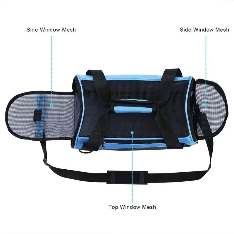 Foldable Breathable Mesh Pet Carrier – Portable Shoulder Bag & Backpack for Cats & Dogs (S/M/L)