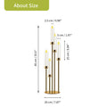 5-Arm Floor Candelabra 42.5 in (108 cm) Gold Metal Candle Holder with 5 Acrylic Shades for Wedding Centerpiece