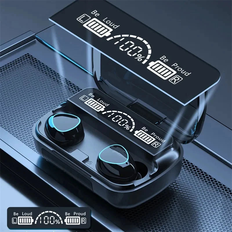 True Wireless Bluetooth Earbuds with LED Charging Case — 9D Stereo In-Ear Sports Headphones
