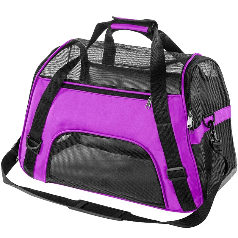 Foldable Breathable Mesh Pet Carrier – Portable Shoulder Bag & Backpack for Cats & Dogs (S/M/L)