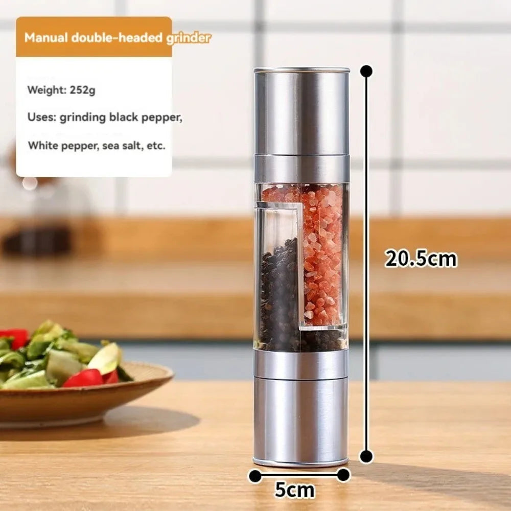 1-Pack Manual Pepper & Sea Salt Grinder Mill Stainless Steel Spice Grinder Reusable