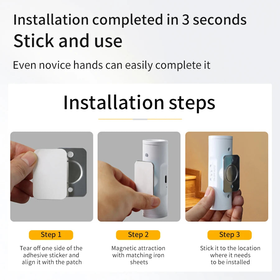 Magnetic LED Motion Sensor Night Light - Rechargeable USB Type-C Dimmable Lamp for Bedroom, Closet, Hallway & Bedside