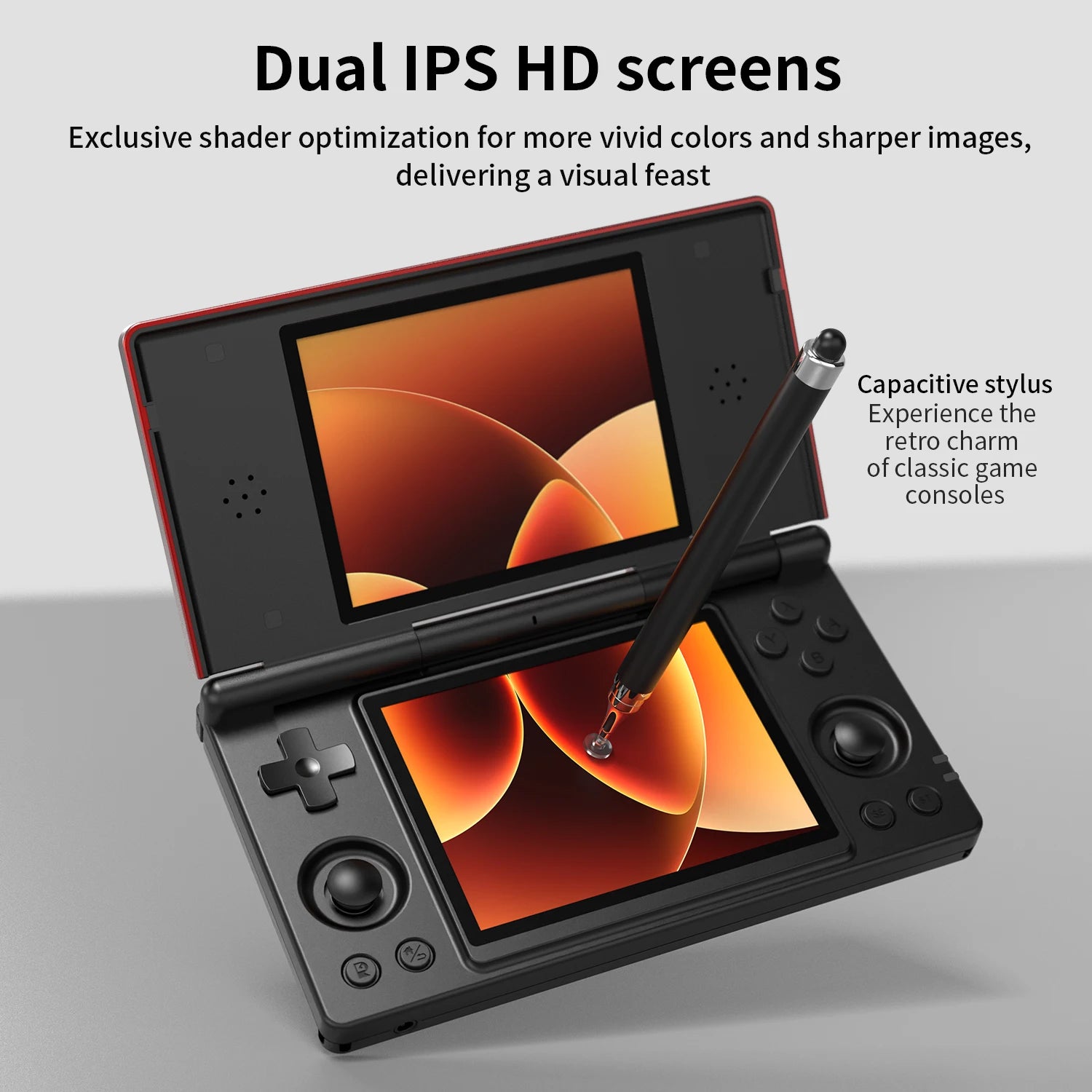 Dual-Screen Flip Handheld Game Console 4.0 in (10.16 cm) IPS Touchscreen — Android 14, 4000mAh, WiFi 2.4/5G & Bluetooth 4.2, TF up to 2TB