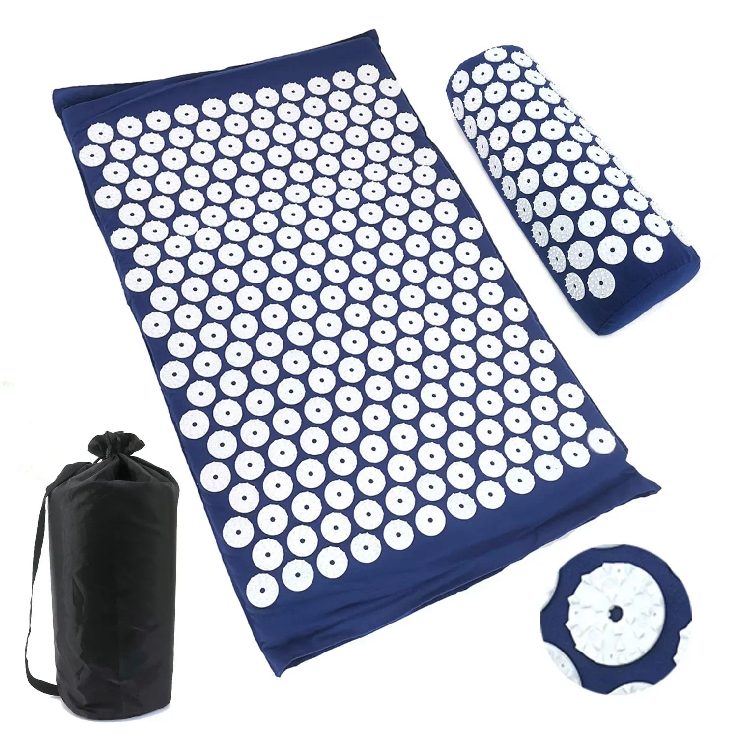 Acupressure Spike Mat & Pillow Set – 26 x 16 x 0.8 in (66 x 40 x 2 cm) Back & Neck Pain Relief Massage
