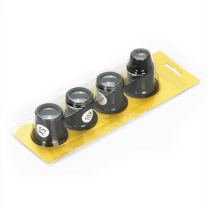 4-Pack Watch Repair Magnifying Goggles 5-20X Adjustable Lens Precision Loupe Set