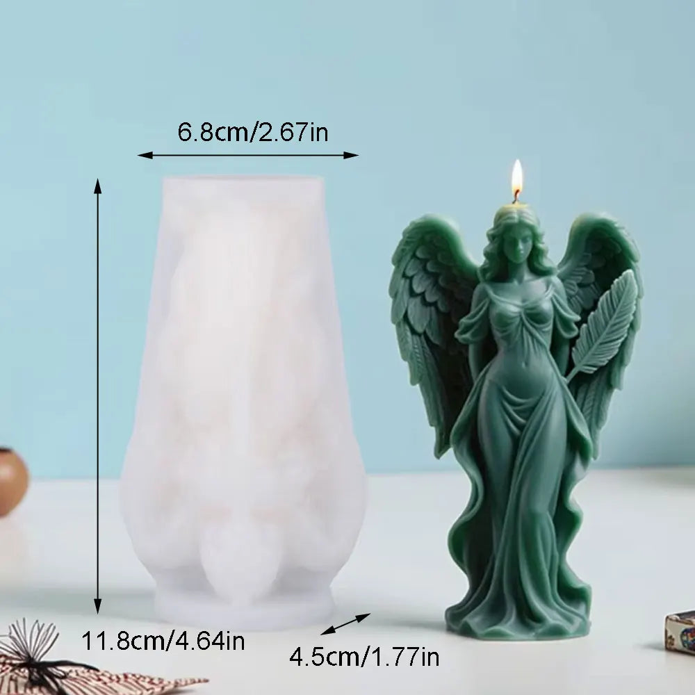 Angel Wings Silicone Candle Mold – Goddess Angel Sculpture Mold for DIY Scented Candles, Resin & Plaster