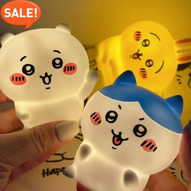 Chikawa Kawaii Hachiware Usagi Vinyl Night Light Doll – Luminous Anime Desktop Decoration & Surprise Gift for Girls