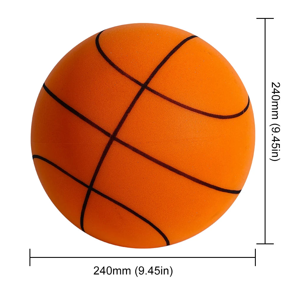 Kids Silent Foam Basketball - Indoor Squeezable Bounce Ball (No.3 / No.5 / No.7, 7–9.5 in | 18–24 cm)