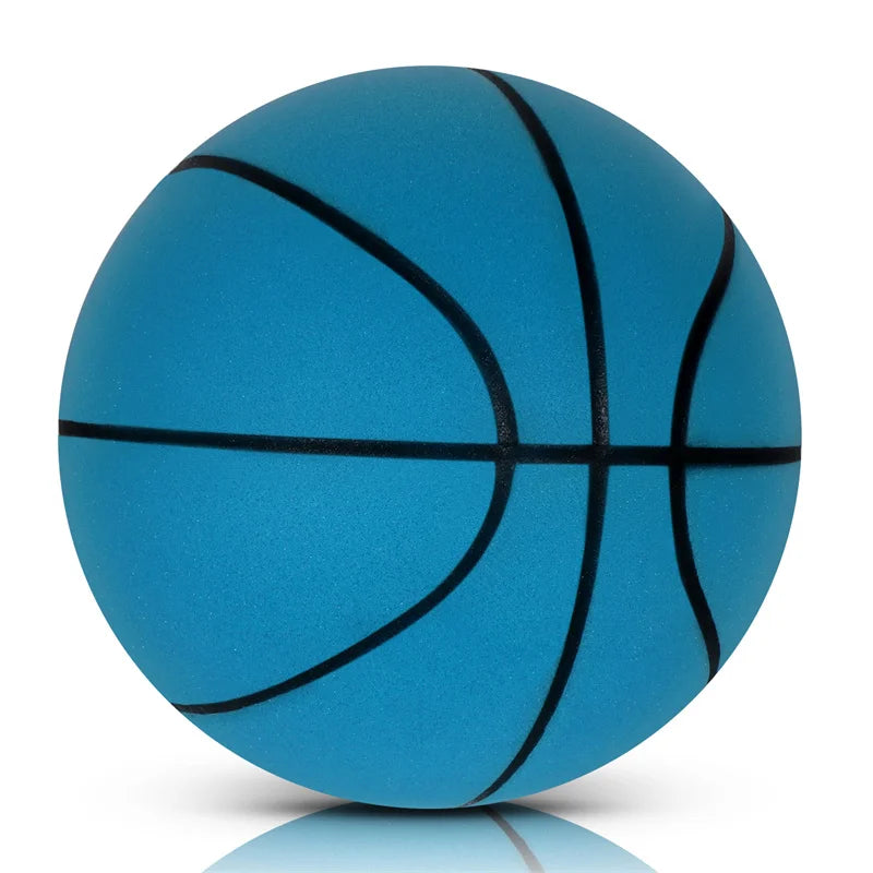 Silent Indoor Basketball Size 7 (24 cm / 9.45 in) Mute PU Foam Ball with Groove Lines High-Elastic