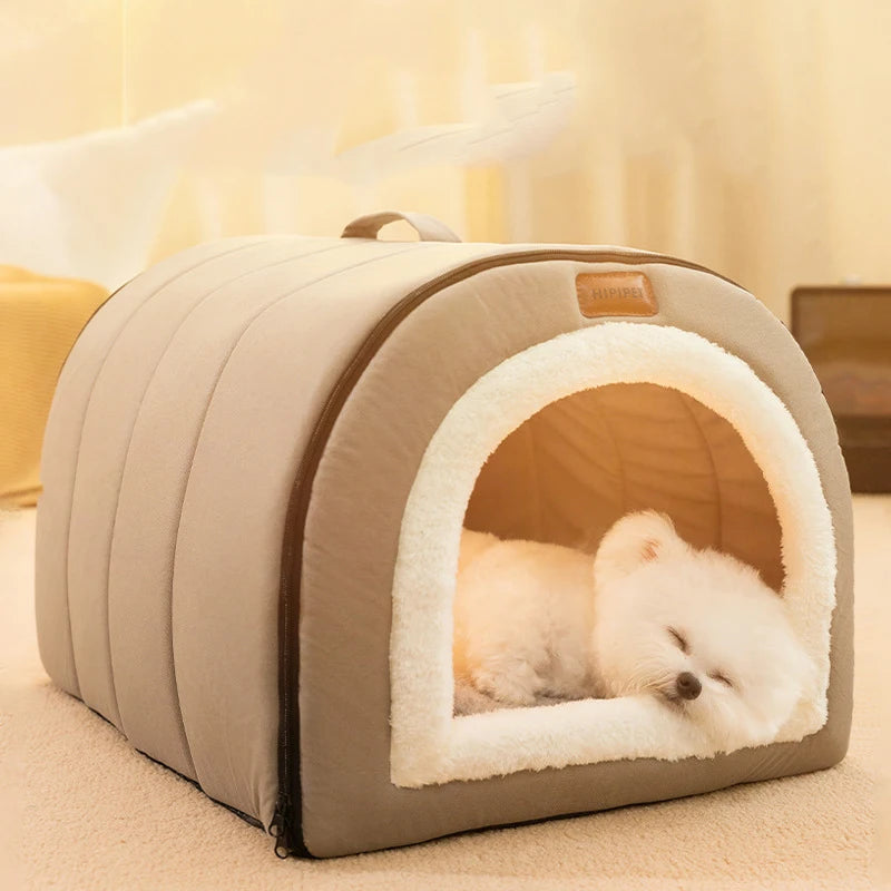 Self-Warming Pet Bed Cozy Cave Cat & Puppy House Indoor Sleeping Tent Nest for Small to Medium Dogs and Cats