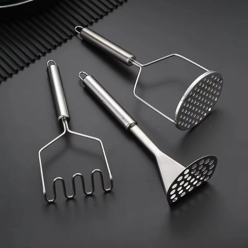 Stainless Steel Potato Masher and Vegetable Ricer Manual Handheld Food Crusher Durable Kitchen Gadget