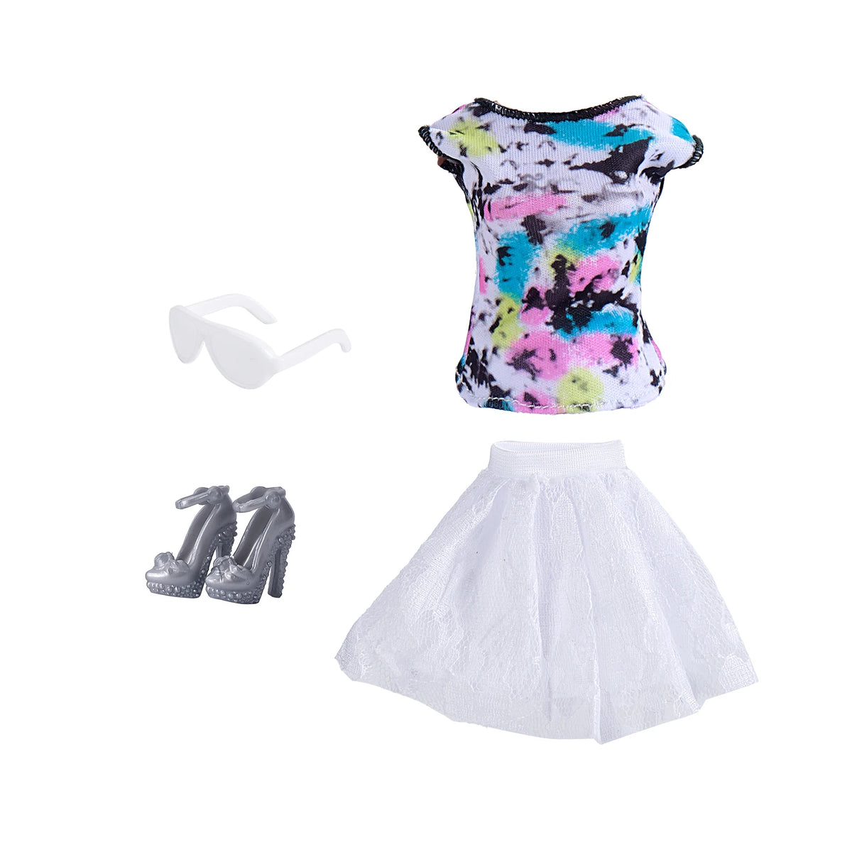 30cm Doll Clothes 1-Set Pink Fashion Outfit - Tops, Skirt, Shoes & Necklace for 11–11.8 in Dolls (BJD, Fashion Dolls)
