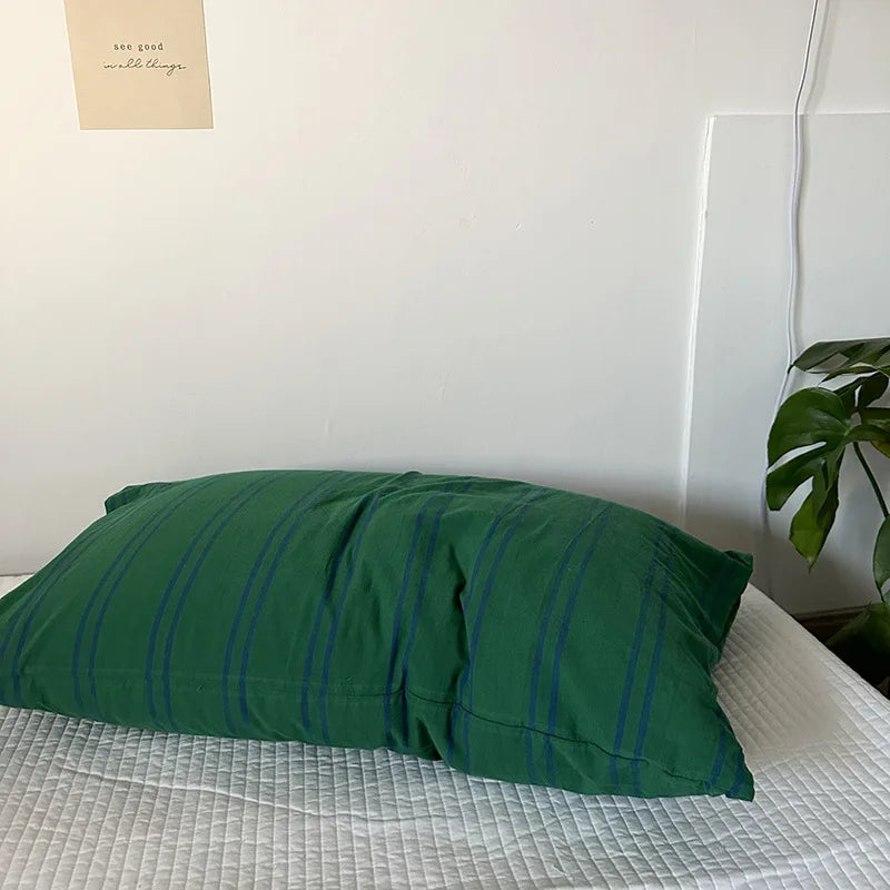 Soft Washed Cotton Striped Pillowcase - Single Pillow Cover 19 x 29 in (48 x 74 cm)