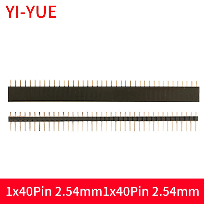 40-Pin 2.54mm Single-Row Pin Header Connector Kit - 10 Female & 10 Male