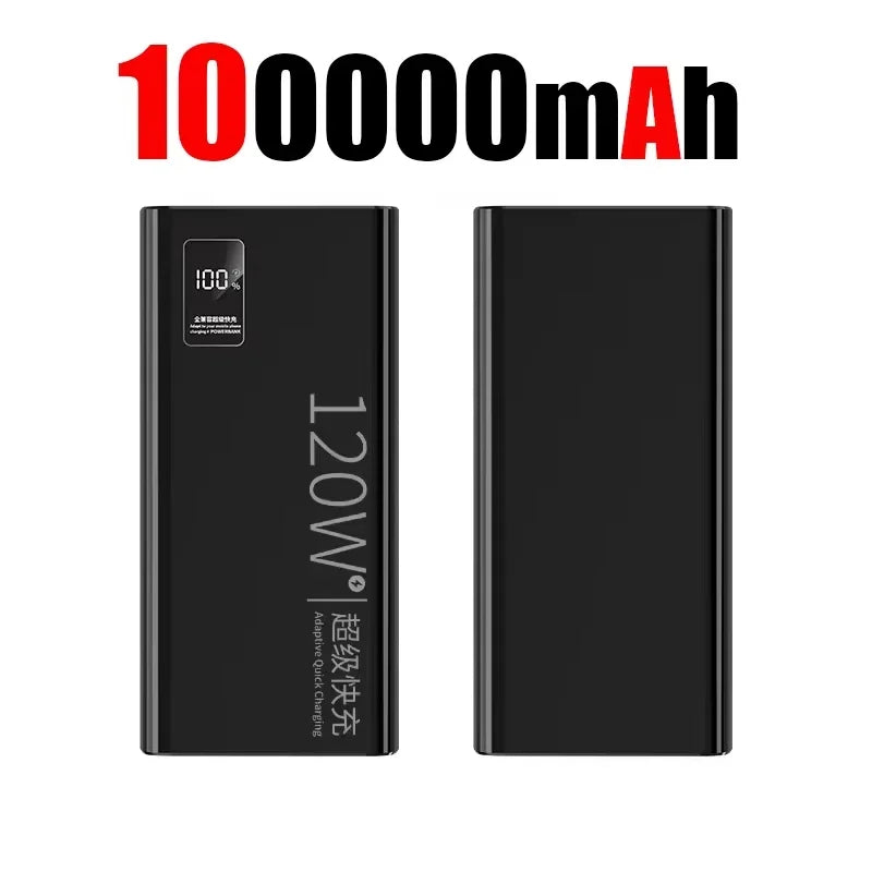 120W 200000mAh Portable Power Bank with Digital Display - High Capacity Fast Charger for Smartphones & Tablets
