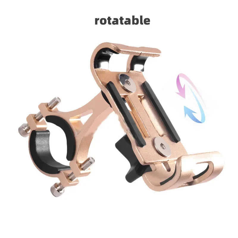 Aluminum Alloy 360° Rotating Anti-Slip Bike & Motorcycle Phone Holder – GPS Clip for iPhone, Xiaomi (Fits 3.5–6.5 in / 8.9–16.5 cm)