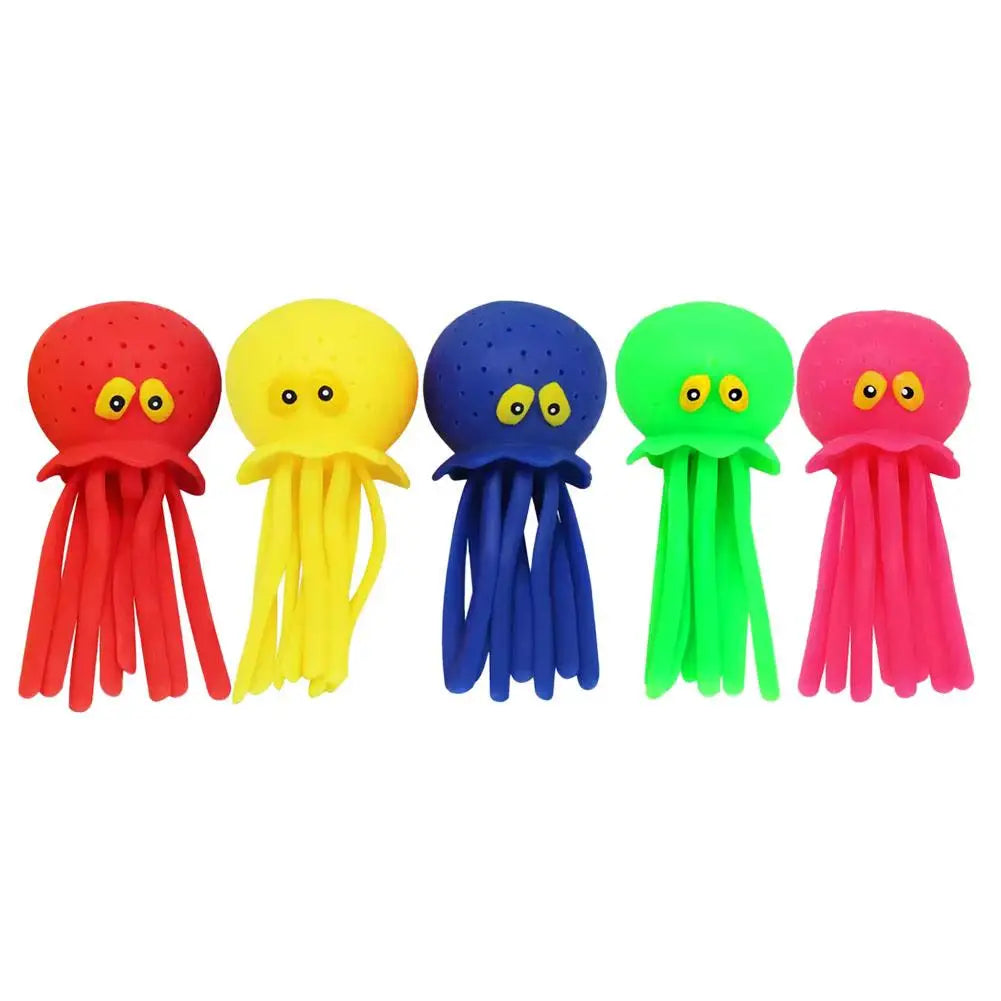 Octopus Bath Squirter Toy for Toddlers – Water Absorbing Sponge Bath Toy for Kids, Available in 1/2/3/5-Pack