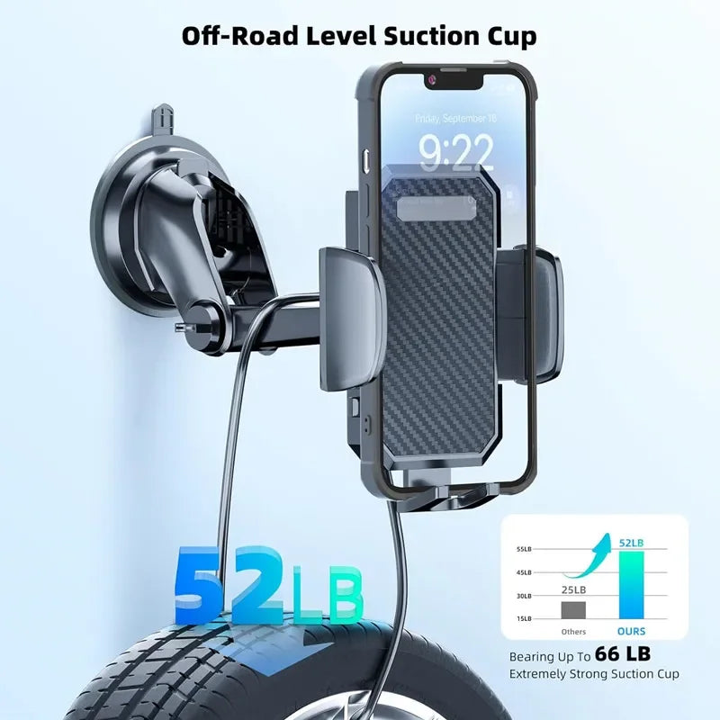 Universal Car Phone Holder - Dashboard, Windshield & Air Vent Mount with Suction and Gravity Grip for iPhone Samsung Xiaomi