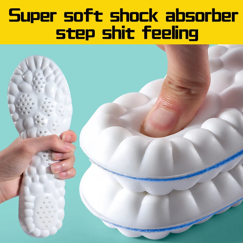 4D Cloud PU Memory Foam Insoles – Breathable Shock-Absorbing Trim-to-Fit Orthopedic Sports & Running Shoe Inserts