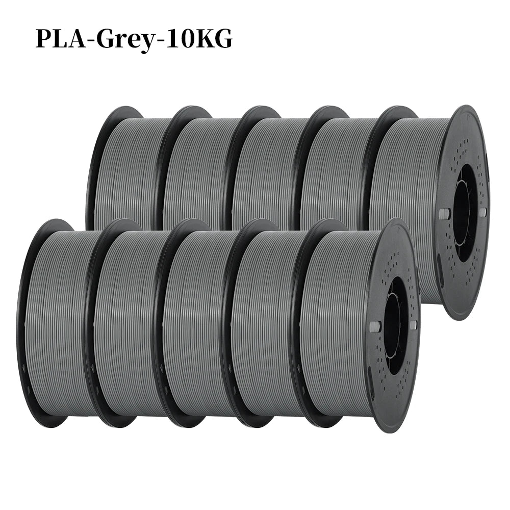 PLA and PETG 3D Printer Filament 10-Roll Pack — 1.75mm, 1kg (2.2 lb) Each — 10 kg (22 lb) Total, Assorted Colors, Eco-Friendly