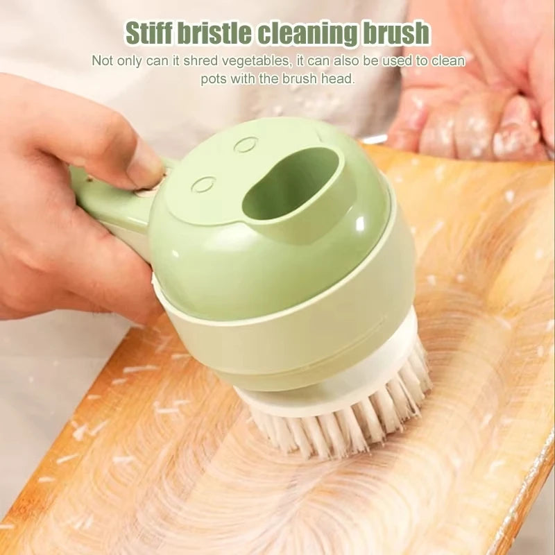 4-in-1 Rechargeable Electric Handheld Vegetable Cutter, Wireless Garlic Chopper, Onion Slicer & Shredder