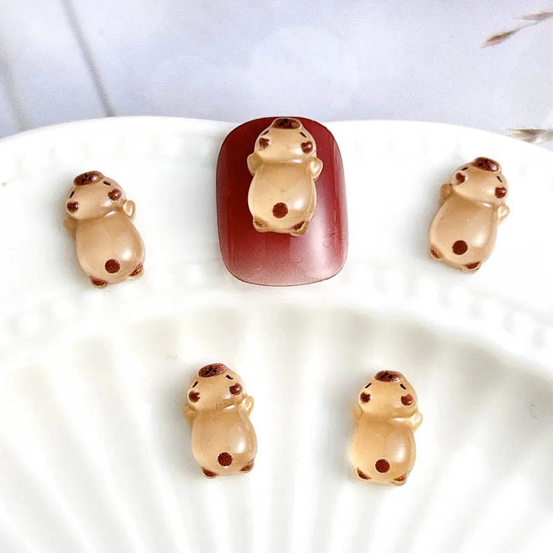 50pcs Cute Resin Capybara Nail Charms for Nail Art view 9