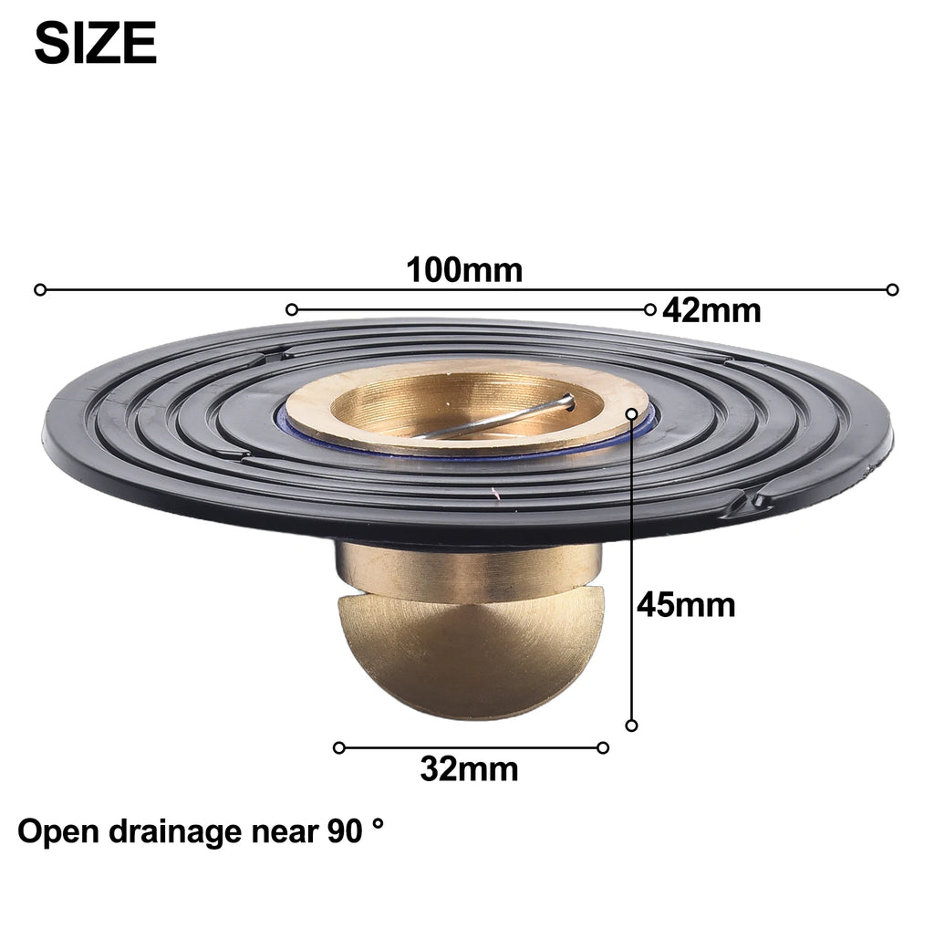 Bathroom Floor Drain Sink Strainer - Backflow Preventer, Odor & Insect Proof, Plastic/Copper Core, 100×42×45 mm (3.94×1.65×1.77 in)