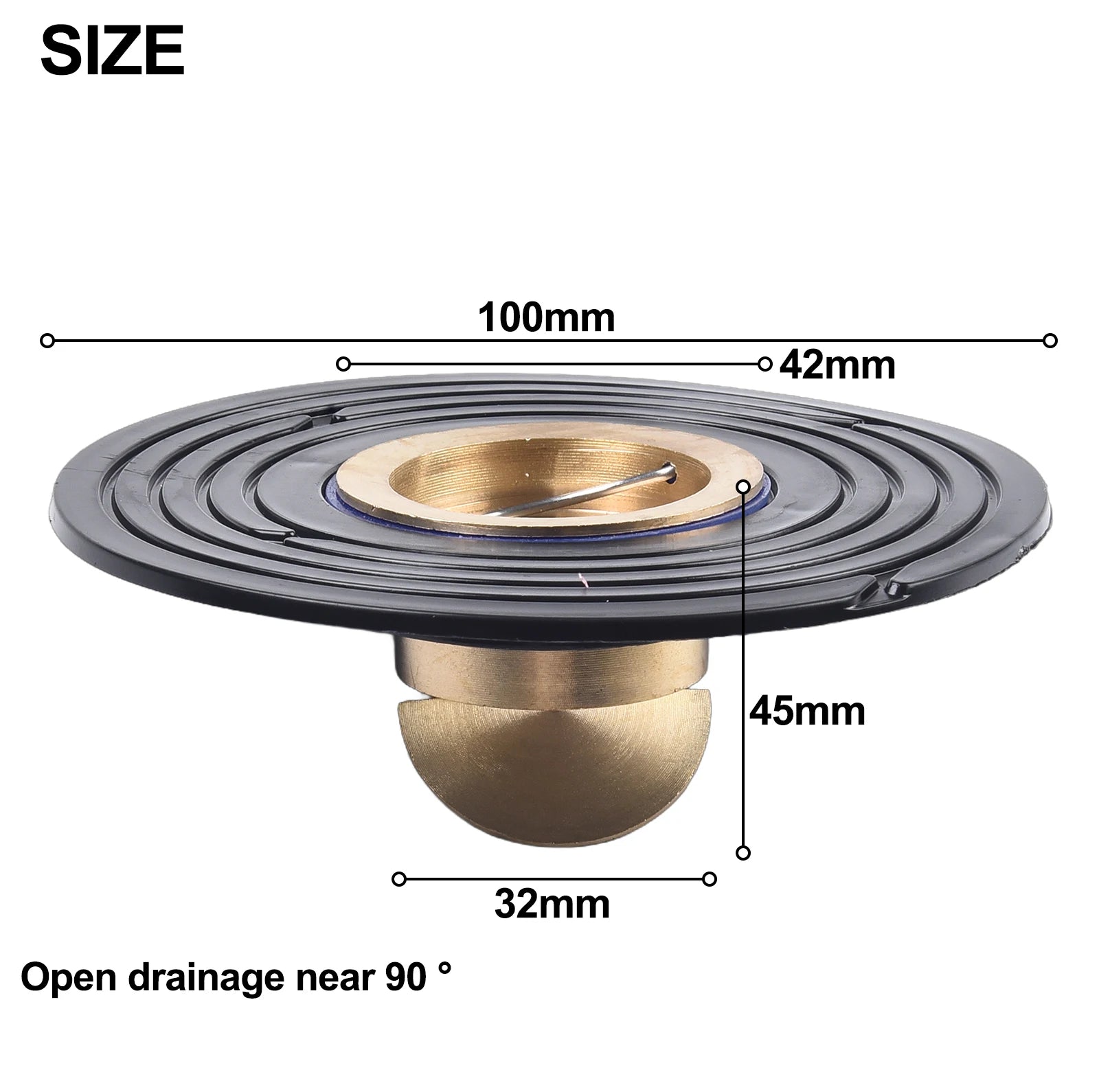 Bathroom Floor Drain Sink Strainer - Backflow Preventer, Odor & Insect Proof, Plastic/Copper Core, 100×42×45 mm (3.94×1.65×1.77 in)