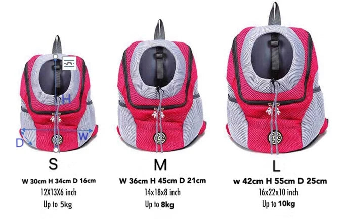 Wearable Pet Carrier Backpack – Front & Back Mesh Dog & Cat Travel Bag (S/M/L)