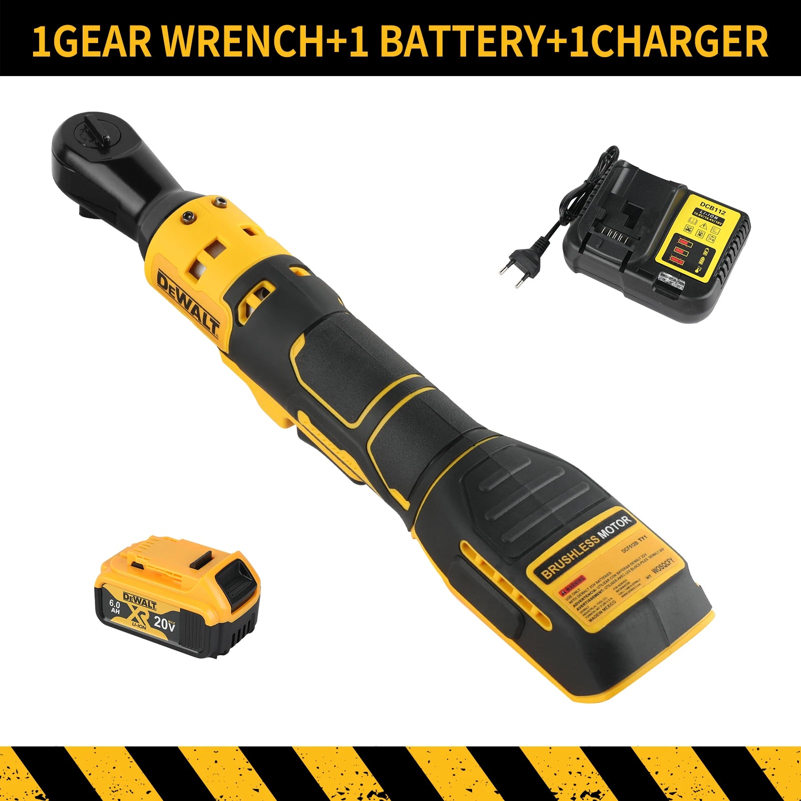 Cordless Brushless Ratchet Wrench — Compatible with 12V/18V/20V Batteries, Adjustable 0–45 ft‑lbs (0–61 Nm) Torque, 0–300 RPM, 3/8" (9.5 mm) & 1/2" (12.7 mm) Chucks