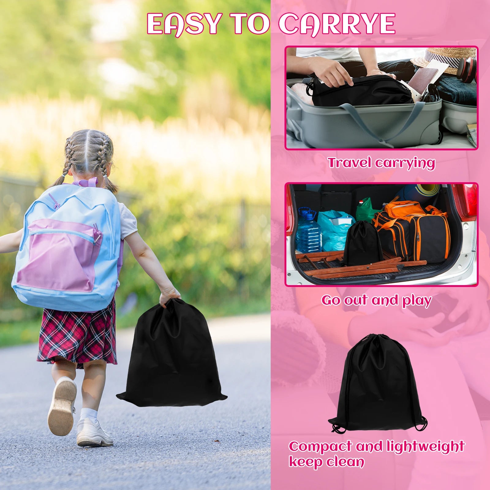 Inflatable Car Booster Seat for Kids – Portable PVC Travel Booster Cushion with Carry Bag, Universal