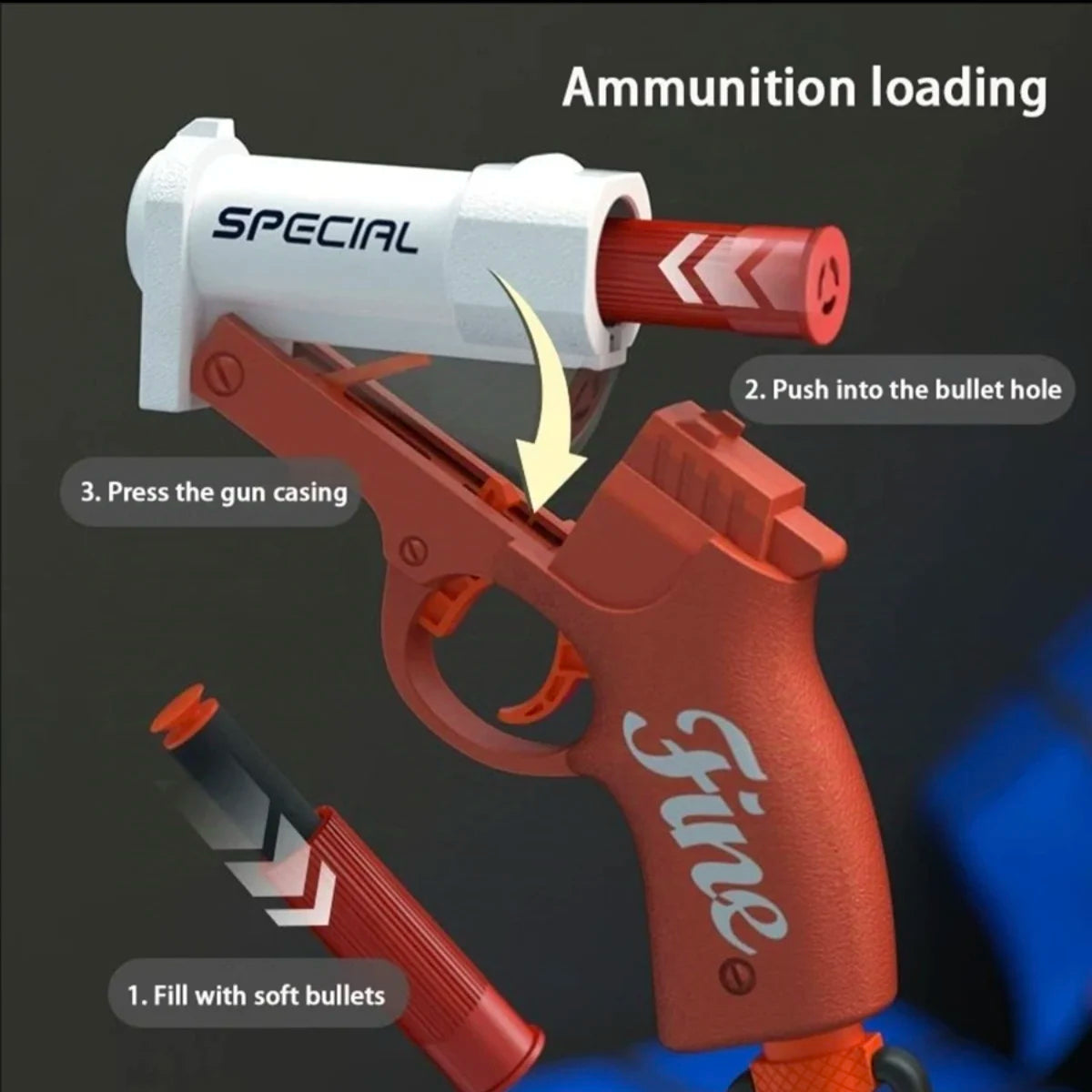 Mini Shell-Throwing Foam Dart Blaster Pistol - Soft Bullet Launcher for Kids Outdoor Play