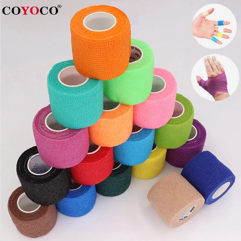 Colorful Self-Adhesive Elastic Sports Tape Wrap 5cm x 4.8m (2.0in x 15.7ft), Knee Wrist Ankle Finger Support Bandage for Tattoo and Pets
