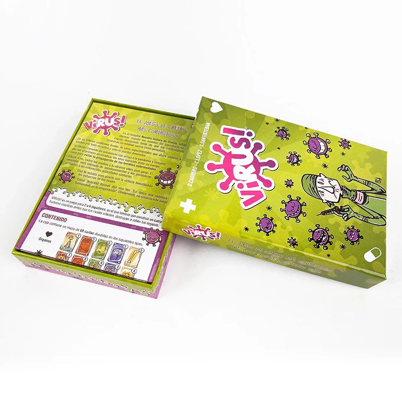 Virus Card Game – Trilingual English/Spanish/French Family Party Game, 2-6 Players, Ages 8+