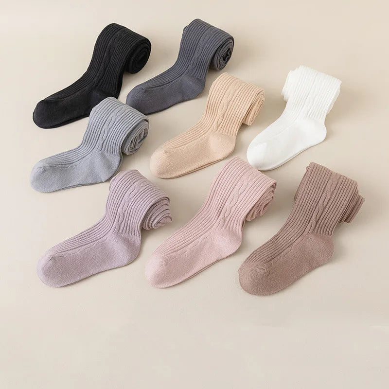 Girls Cotton Tights 0-12 Years — Breathable Pantyhose & Stockings for Toddlers, Spring Autumn Winter