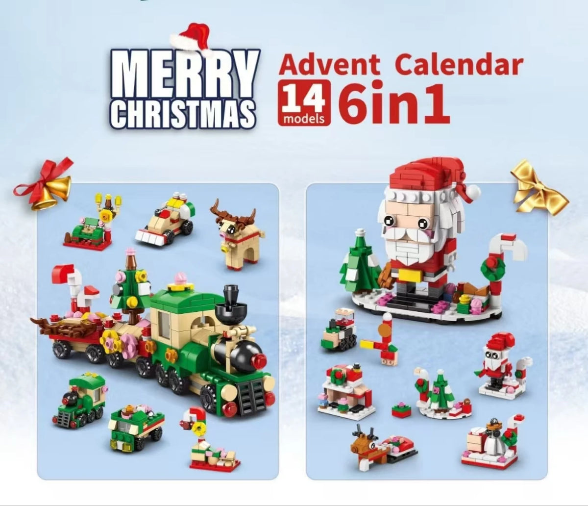 24-Day DIY Christmas Building Blocks Advent Calendar Set, Holiday Surprise Toy Box for Kids — LEGO-Compatible Creative STEM Gift